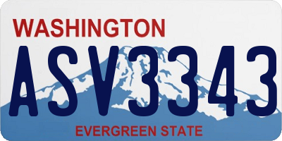 WA license plate ASV3343