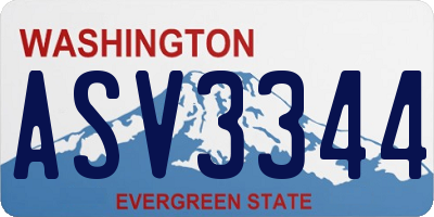 WA license plate ASV3344