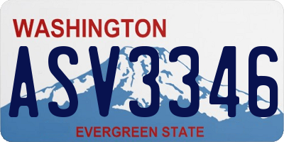 WA license plate ASV3346