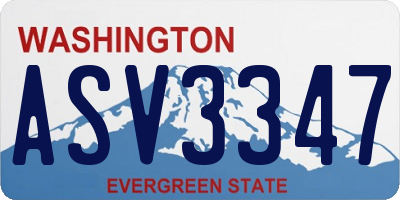 WA license plate ASV3347