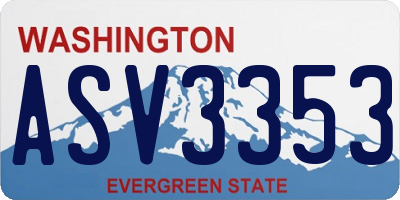 WA license plate ASV3353