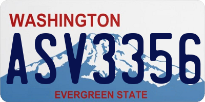 WA license plate ASV3356