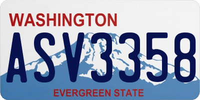 WA license plate ASV3358