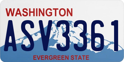 WA license plate ASV3361