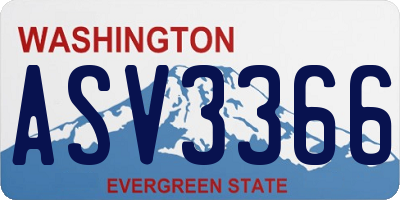 WA license plate ASV3366