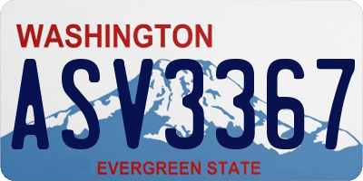 WA license plate ASV3367