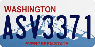 WA license plate ASV3371