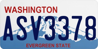 WA license plate ASV3378