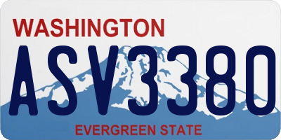 WA license plate ASV3380