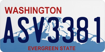 WA license plate ASV3381
