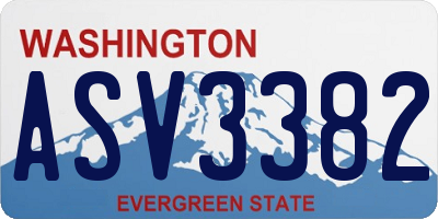WA license plate ASV3382