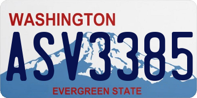 WA license plate ASV3385