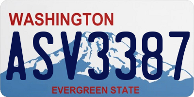 WA license plate ASV3387