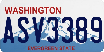 WA license plate ASV3389