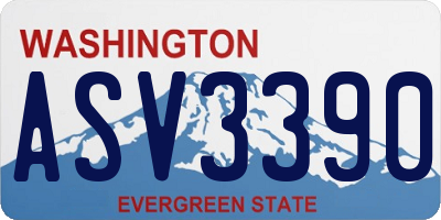 WA license plate ASV3390