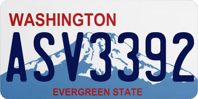 WA license plate ASV3392