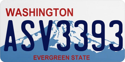 WA license plate ASV3393