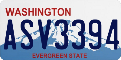 WA license plate ASV3394