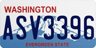 WA license plate ASV3396