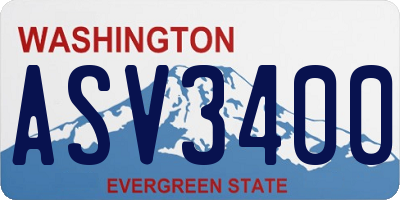 WA license plate ASV3400