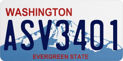 WA license plate ASV3401