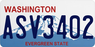 WA license plate ASV3402
