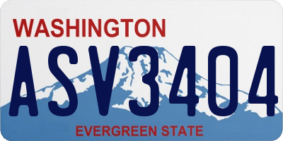 WA license plate ASV3404