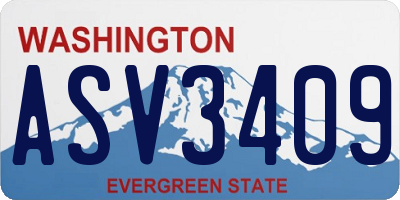 WA license plate ASV3409