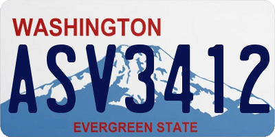 WA license plate ASV3412