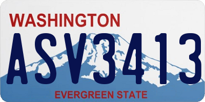 WA license plate ASV3413
