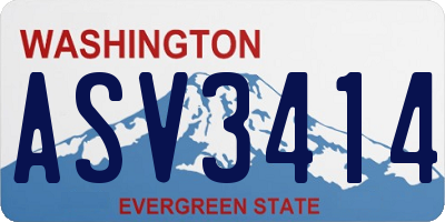 WA license plate ASV3414