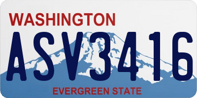 WA license plate ASV3416