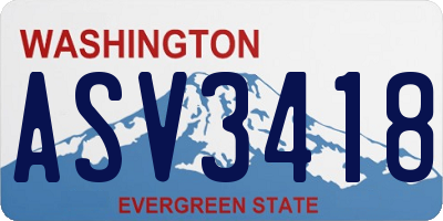 WA license plate ASV3418