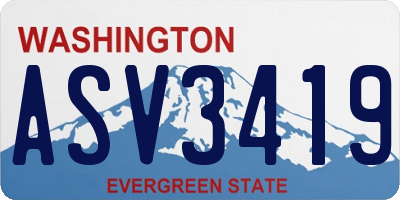 WA license plate ASV3419