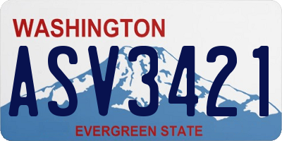 WA license plate ASV3421
