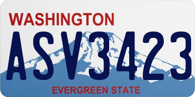 WA license plate ASV3423