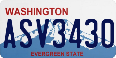 WA license plate ASV3430