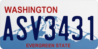 WA license plate ASV3431
