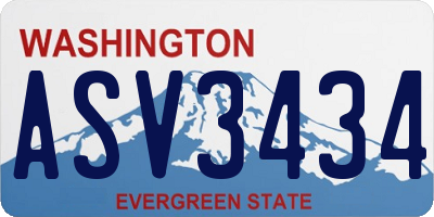 WA license plate ASV3434