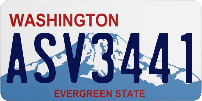 WA license plate ASV3441
