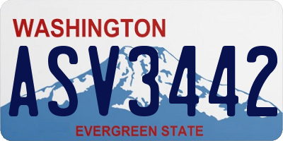 WA license plate ASV3442