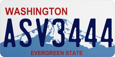 WA license plate ASV3444