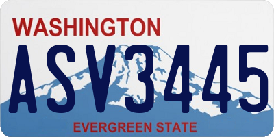 WA license plate ASV3445
