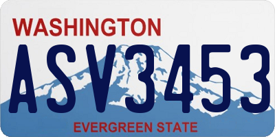 WA license plate ASV3453