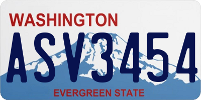 WA license plate ASV3454