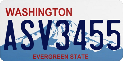 WA license plate ASV3455