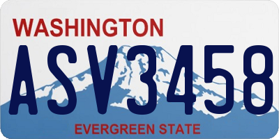 WA license plate ASV3458