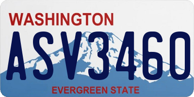 WA license plate ASV3460