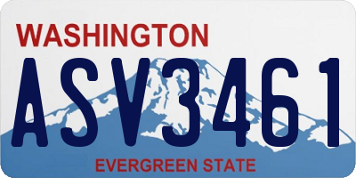 WA license plate ASV3461