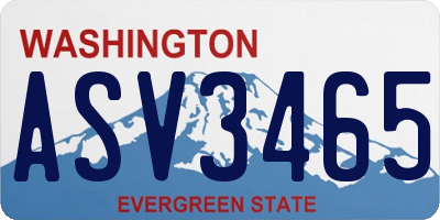 WA license plate ASV3465